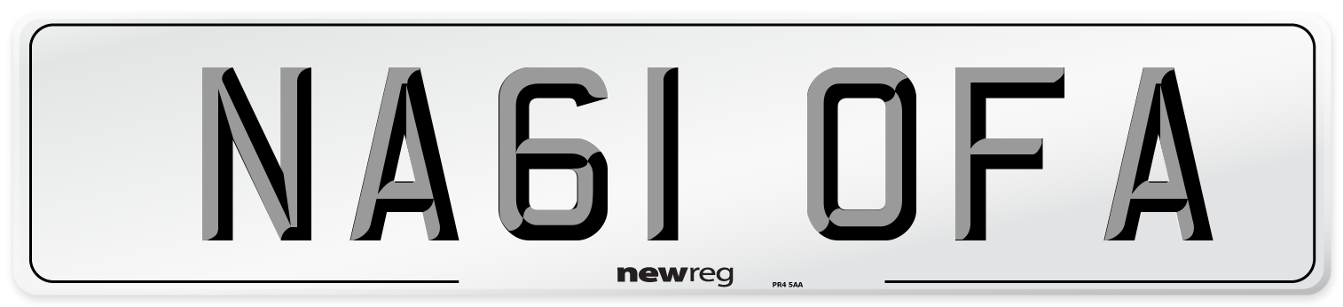 NA61 OFA Number Plate from New Reg